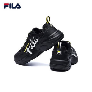 FILA 斐乐官方 男子跑步鞋 2020年秋季新款休闲运动跑鞋闪电男鞋 黑-BK 40.5