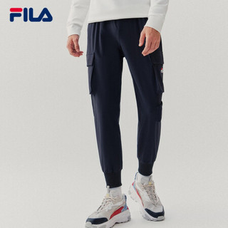 FILA 斐乐官方男子梭织长裤2020秋季新款工装裤时尚潮流前卫裤装 传奇蓝-NV 175/84A/L