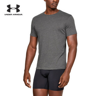 安德玛官方UA Cotton男子2件套圆领运动短袖T恤内衣Under Armour1327428 灰色011 M