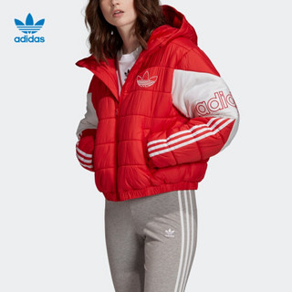 阿迪达斯官网 adidas  三叶草 女装冬季经典运动连帽拉链短款棉服FK1938 如图 32