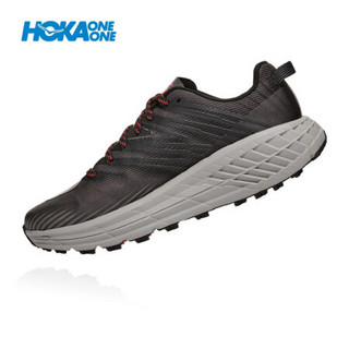 HOKA ONE ONE男飞速羚羊4越野跑步鞋 缓震支撑运动鞋 深鸥灰 / 烟灰(宽楦) US 8 /260mm