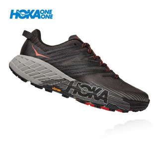 HOKA ONE ONE男飞速羚羊4越野跑步鞋 缓震支撑运动鞋 深鸥灰 / 烟灰(宽楦) US 8 /260mm