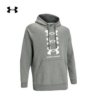 安德玛官方UA Rival男子运动抓绒连帽卫衣Under Armour1357094 灰色012 XL