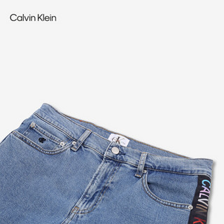 CK JEANS 2020秋冬款 男装时尚彩虹LOGO休闲牛仔短裤 J316139 1AA-蓝色 28