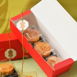 展艺 长条月饼盒（霜月）10只装 吸塑盒套装 中秋礼品盒长方形西点盒绿豆糕蛋黄酥雪媚娘烘焙包装630g