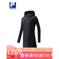 FILA ATHLETICS斐乐女士针织外套2020秋季新款中长款连帽茄克女 传奇蓝-NV 170/88A/L