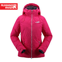 Running river奔流女士短款棉服冬季保暖滑雪外套L4973 粉色332 S36