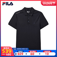 FILA 斐乐官方男子短袖POLO衫2020秋季新款时尚运动针织短袖衫男