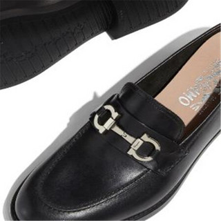 Ferragamo菲拉格慕男鞋乐福鞋双Gancini闪亮金属装饰超轻橡胶底02B417 704229 44.5