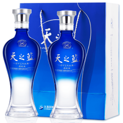 洋河 蓝色经典 天之蓝42度 绵柔型白酒 520ml*2瓶 