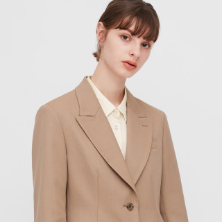 商品uniqlo 优衣库 女士羊毛混纺西装外套432073 深米色l