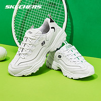 SKECHERS 斯凯奇 D'LITES系列时尚绑带厚底增高休闲鞋 11931-WSL 白色/银色 35