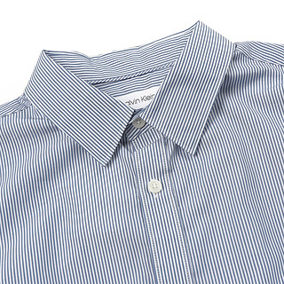 Calvin Klein 卡尔文·克莱 男士经典条纹纯棉长袖衬衫 蓝色L