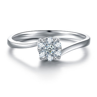 唯品尖货：SHINING HOUSE 钻石世家 WR0443-004 18K金 钻石戒指 女款 扭臂款