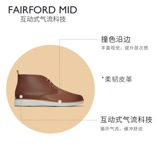 其乐clarks男鞋Fairford Mid系带时尚简约休闲皮靴高帮皮鞋潮鞋男 褐色 44(275)