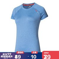 乔丹 女装T恤针织圆领短袖健身运动上衣 XHS22201217 律动蓝花灰 L