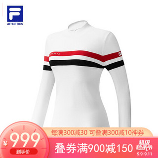 FILA ATHLETICS 斐乐 女士长袖T恤2020秋冬新款运动条纹高尔夫服 标准白-WT 160/80A/S