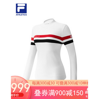 FILA ATHLETICS 斐乐 女士长袖T恤2020秋冬新款运动条纹高尔夫服 标准白-WT 160/80A/S