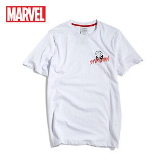 漫威Marvel 蜘蛛侠T恤涂鸦款 夏季圆领短袖t恤男女情侣tee新品 漫威漫画周边T恤正版授权 M