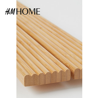 HM HOME家居用品收纳整理2020新款槽纹竹制长方形浴架 0846103
