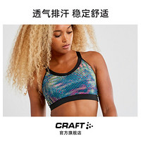 CRAFT夸夫特 女款文胸功能内衣贴身层运动健身训练速干排汗带衬垫 BRA 炫彩黑 S