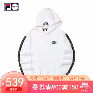 FILA FUSION 斐乐 男子连帽卫衣 2020秋季新款时尚潮流运动男装 标准白-WT 180/100A/XL