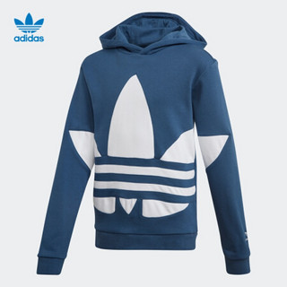 阿迪达斯官网adidas 三叶草 BG TREFOIL HOOD大童装运动卫衣FS1855 蓝色 152CM