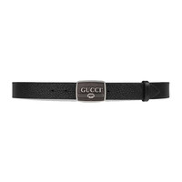 Gucci/古驰 男士时尚logo扣头腰带 黑色 300106