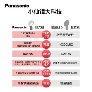 松下LED化妆镜智能感光三色可调红外人感超大高清镜面镜灯巡影