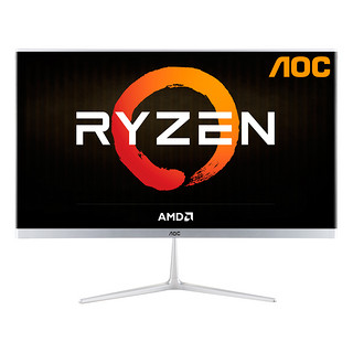 AOC 24英寸高清办公一体机台式电脑家用游戏锐龙R5 3400G四核Vega 11独显性能显卡全套超薄整机