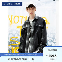 Lilbetter衬衫男秋季2020新款长袖格子衬衣潮牌翻领男士格纹上衣