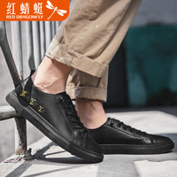 红蜻蜓 RED DRAGONFLY真皮小白鞋子休闲板鞋皮鞋男士2020年新款秋季韩版百搭潮流