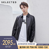 SELECTED思莱德秋季新品羊皮商务休闲男士皮衣外套S|420310006