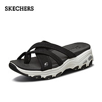 Skechers斯凯奇夏季镂空绊带女外穿厚底夹趾拖鞋休闲人字拖31521