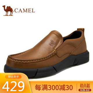 骆驼（CAMEL） 商务休闲鞋套脚乐福鞋男士圆头皮鞋 A032155480 土黄 40