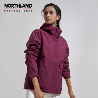 诺诗兰（NORTHLAND）2020新款秋冬女士冲锋衣 户外三合一外套 可拆卸保暖冲锋衣女 梅紫色 175