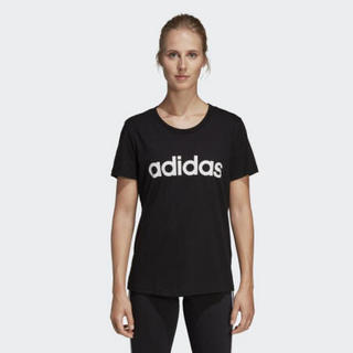 ADidas阿迪达斯女款纯棉T恤休闲运动短袖圆领DP2361 Black / White 2XL