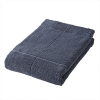 MUJI 棉绒 可再利用浴巾·中厚型 海军蓝 70x140cm