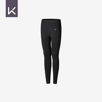 Keep 女子纯色高腰紧身裤 运动健身锻炼修身显瘦K180AW-070 黑色（低腰版） L
