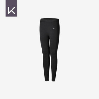 Keep 女子纯色高腰紧身裤 运动健身锻炼修身显瘦K180AW-070 黑色（低腰版） L
