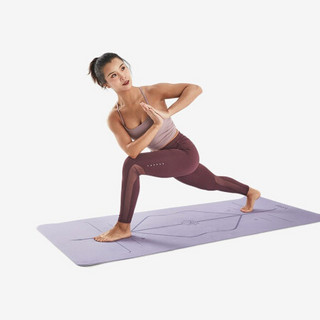 Keep 加宽健身垫男 TPE防滑加厚瑜伽垫女 家用运动训练垫双面可用 加宽体位线(紫色/灰色)