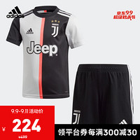 阿迪达斯官方 JUVE H MINI 小童足球尤文图斯童款主场运动套装DW5464 如图 104CM