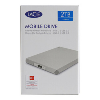 LACIE 莱斯 棱镜系列 STHG2000400 2.5英寸USB-C便携移动硬盘 2TB USB3.1