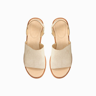 Clarks 其乐 Trace Stitch系列女士皮革套脚平底露趾凉鞋261310674