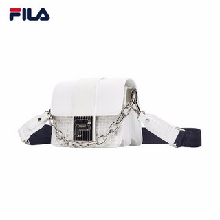 FILA 斐乐官方 女子挎包 2020冬季新款商务时尚小方包单肩挎包 标准白-WT XS