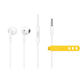 realme 真我 Buds 经典版 半入耳式有线耳机 白色 3.5mm