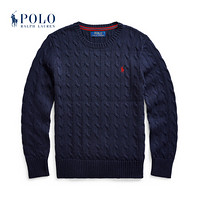 Ralph Lauren/拉夫劳伦男童 2020年秋季绞花编结棉质毛衫34064 410-海军蓝 L