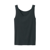 无印良品 無印良品 MUJI 女式 整体无缝头 背心 打底 黑色 XL