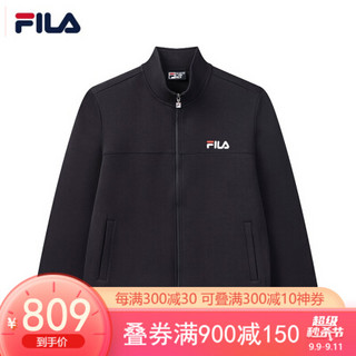 FILA（斐乐）官方男子针织外套2020秋季新款舒适潮流时尚运动茄克男 传奇蓝-NV 190/108A/XXXL