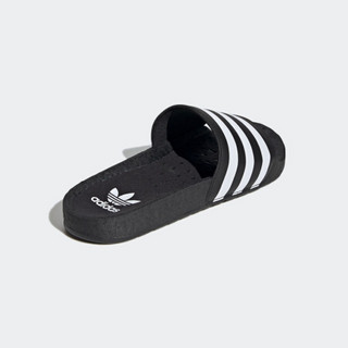 阿迪达斯官网 adidas 三叶草 ADILETTE BOOST男女运动凉拖鞋FU9884 一号黑/白 40.5(250mm)